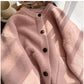 round neck knitted cardigan for women soft comfortable sweater jacket trendy      S4852