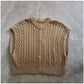 round neck knitted vest for women new retro sleeveless off-shoulder vest jacket    S5035