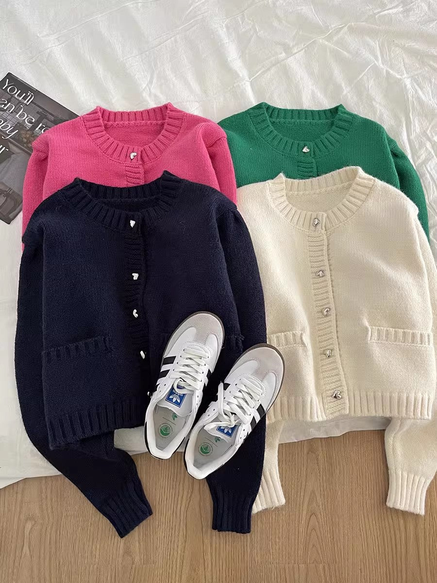 long-sleeved sweaters sweet soft short cardigan jackets    S4748