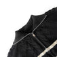 double zipper casual striped sweater jacket   S4772