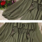 Chic Square Neck Puff Sleeve Chiffon Skirt      S5037