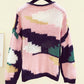 Cute Colorful Long Sleeve Sweater Round Neck Sequins Sweater    S4371