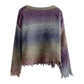 Designed gradient sweater V-neck long-sleeved knitted top     S4775