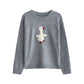 cartoon duck jacquard round neck soft long-sleeved knitted sweater     S4692