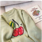 cherry jacquard round neck sweater for women pullover sweater    S4920