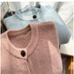 round neck knitted cardigan for women soft comfortable sweater jacket trendy      S4852