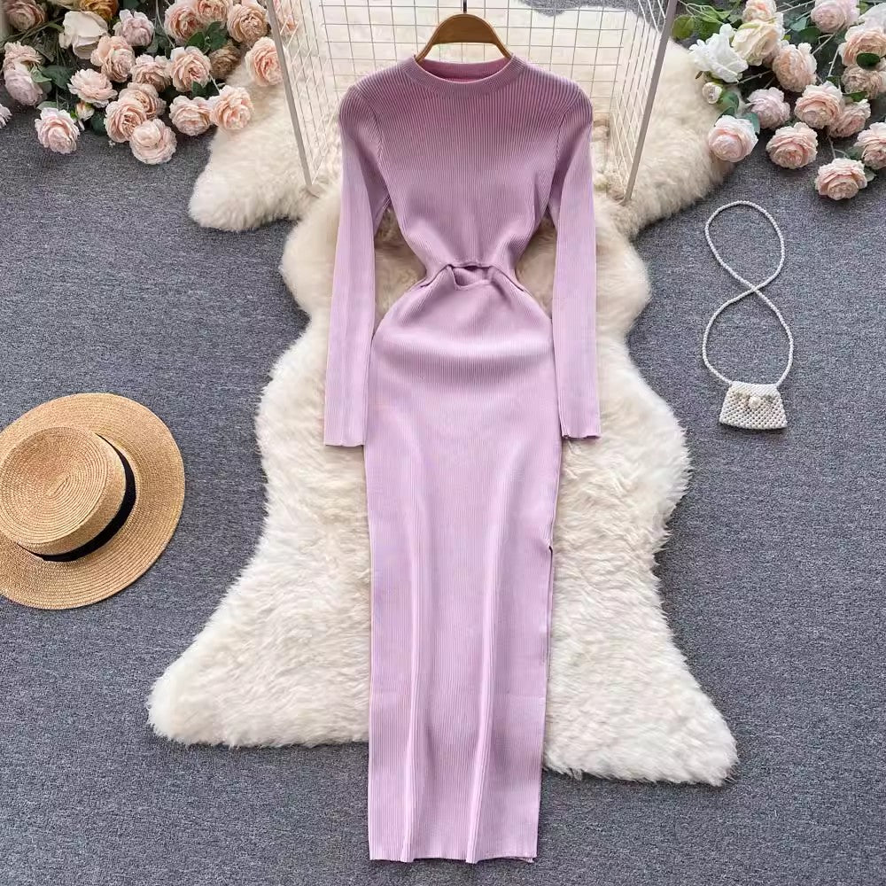 long-sleeved knitted dress       S4514