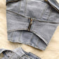 Street hot girl denim suit for women new halter neck short top two-piece set  S4575