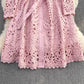 fashionable long-sleeved lace dress elegant long skirt      S4069