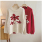Jacquard round neck sweater for women long-sleeved sweater      S4896