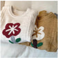 Retro floral sweater for women new soft round neck sweater trend    S4855