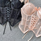 Hot Girl Style Tube Top Women's Lace Mesh Strap Bow Design Top      S4620
