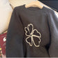 Sweet embroidered round neck sweater for women     S4878