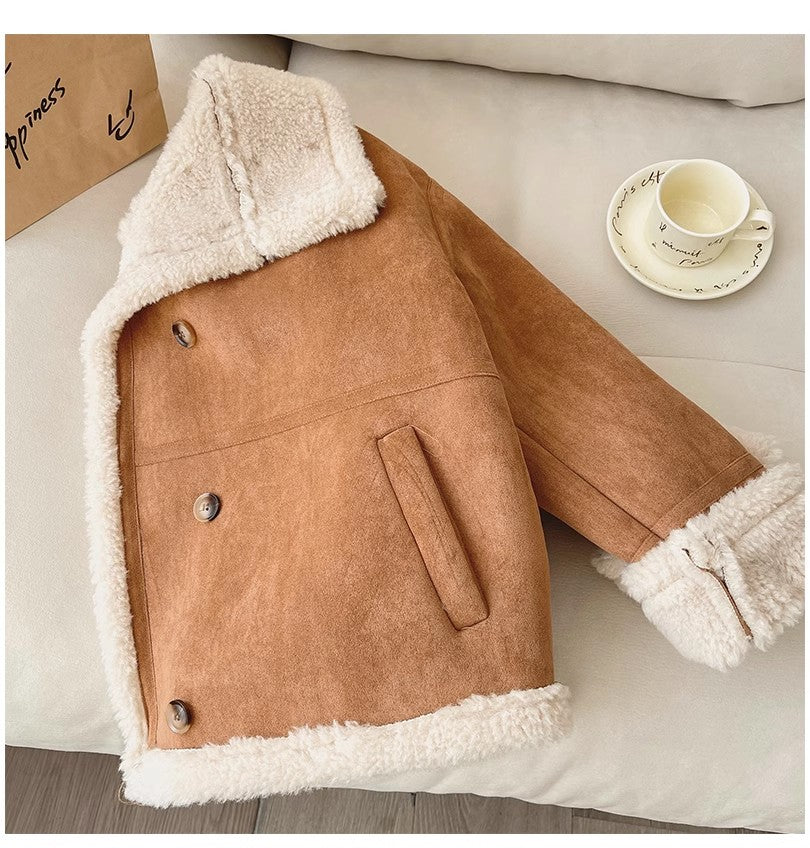 French wool coat for women winter retro warm top trend     S4932