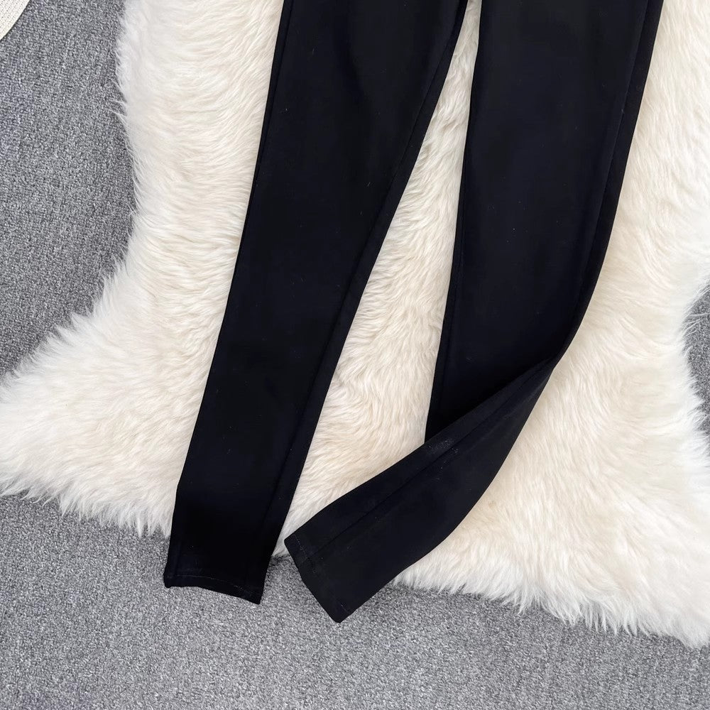 Casual diamond trousers pants black pants for women   S4183