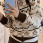 Soft jacquard zipper knitted top     S4763