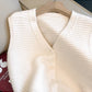 Solid color retro V-neck sleeveless knitted vest for women sleeveless top     S5022