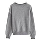 cartoon embroidered jacquard sweater fashion casual knitted top     S4756