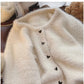 round neck sweater jacket for women soft knitted cardigan     S4809