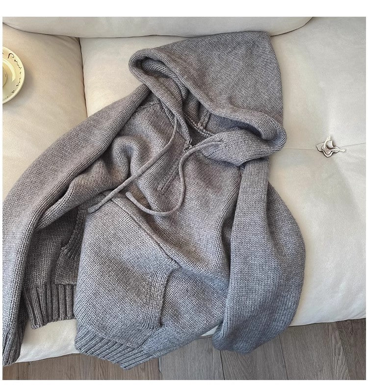 Solid color half-zip sweater for women long-sleeved sweater     S4899