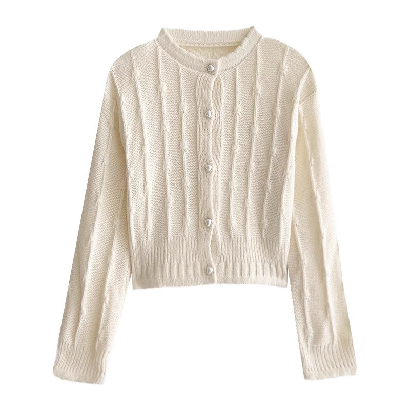 simple solid color sweater knitted cardigan     S4767