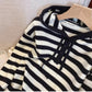 Pink striped sweater jacket for women      S4823