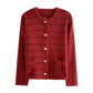 Sweet knitted cardigan round neck sweater jacket    S4728