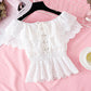 Romantic Short-sleeved Lace Top Women's Tops    S4388