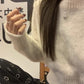 round neck solid color short sweater top     S4707