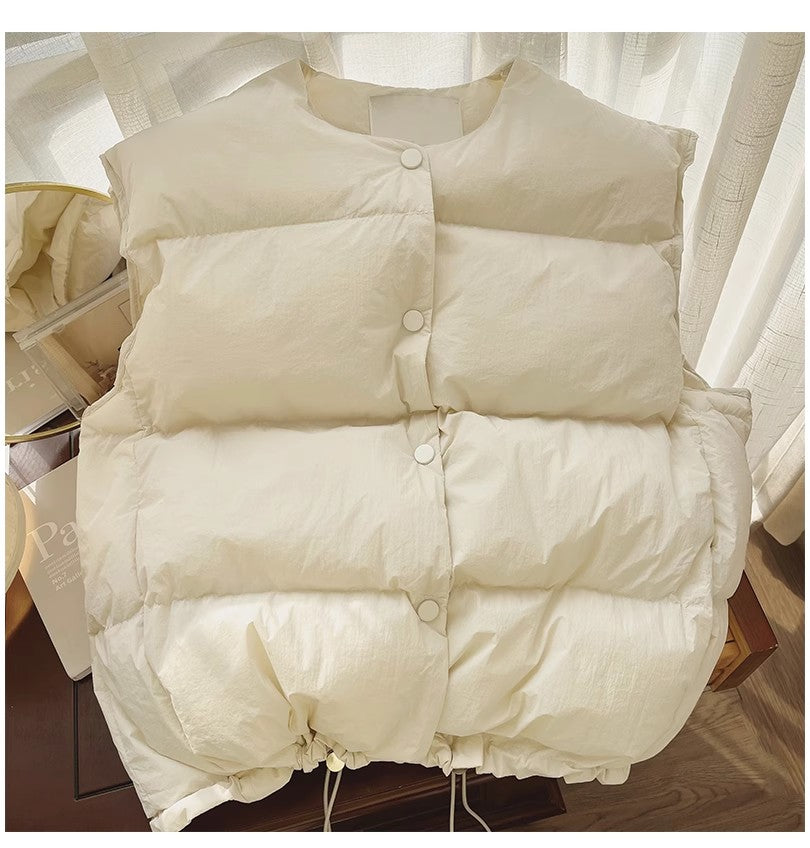 Solid color cotton vest for women winter new sleeveless vest jacket      S5007