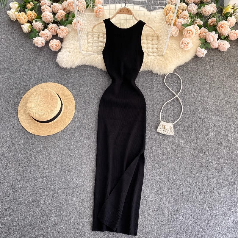 women's new sexy knitted fashionable two-wear knitted dress      S4506