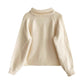 solid color casual long-sleeved short knitted cardigan sweater      S4706