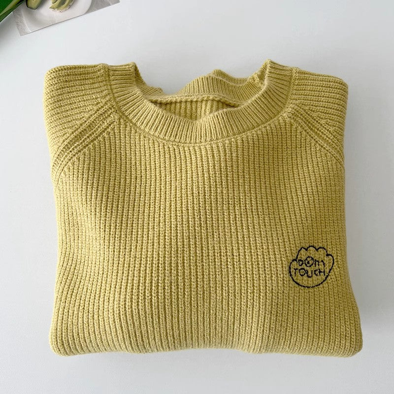 fashionable round neck knitted sweater     S4720