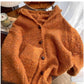 Mixed color dot hooded sweater jacket for women knitted cardigan   S4867