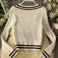 Style V Neckline Loose Sweater Long Sleeve Sweater Sweater Coat Spring And Autumn Clothing      S4369
