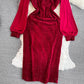 design bubble long-sleeved sequinned dress      S4334