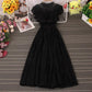 women's elegant ruffled lace dress       S5045