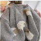 chic round neck sweater women's oversize knitted top     S4800