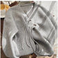 Fashionable V-neck sweater jacket for women new design soft knitted cardigan trend     S4840
