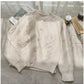 Sweater jacket women's chic soft long-sleeved knitted cardigan top      S4841