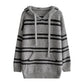 striped hooded knitted sweater    S4790