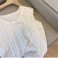 Solid Color Twist Sleeveless Knitted Vest Women's New Style Sweater Vest Trendy      S5033