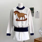 Fashionable elegant round neck long-sleeved knitted sweater     S4719