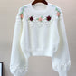 Sweet Flowers Long Sleeve Sweater       S4375