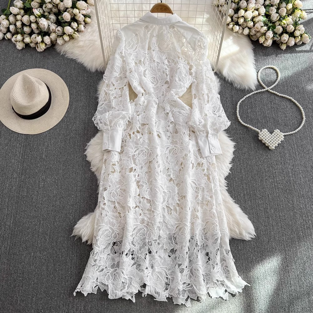 lace dress shirt dress for women     S3902