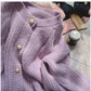 Sweater jacket women's chic soft long-sleeved knitted cardigan top      S4841