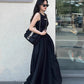 Black sleeveless dress for women black skirt      S3459