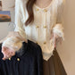 tassel knitted long sleeve cardigan sweater jacket      S3408