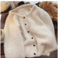 round neck sweater jacket for women soft knitted cardigan     S4809
