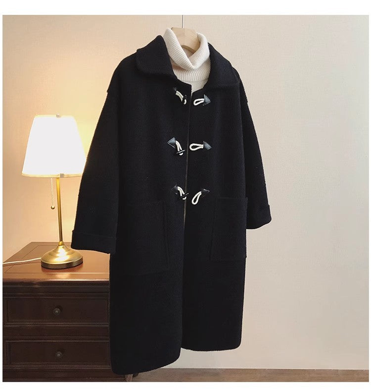 knitted coat for women winter new style mid-length woolen coat     S4925